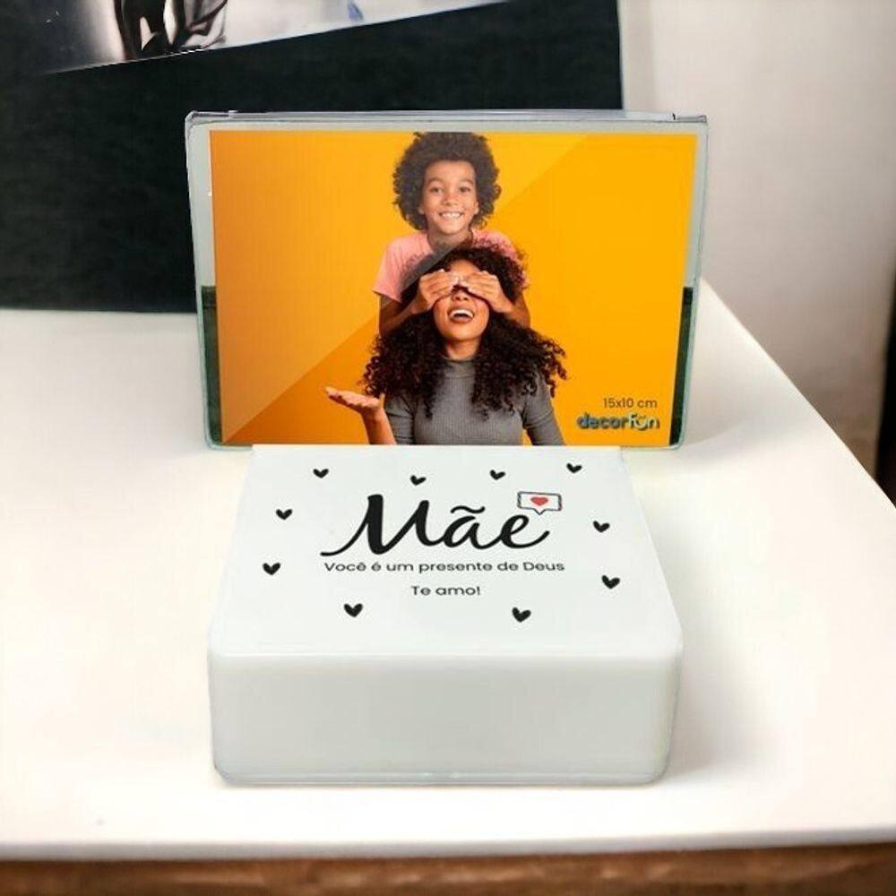 Luminária Box Porta Retrato Mãe, Presente De Deus