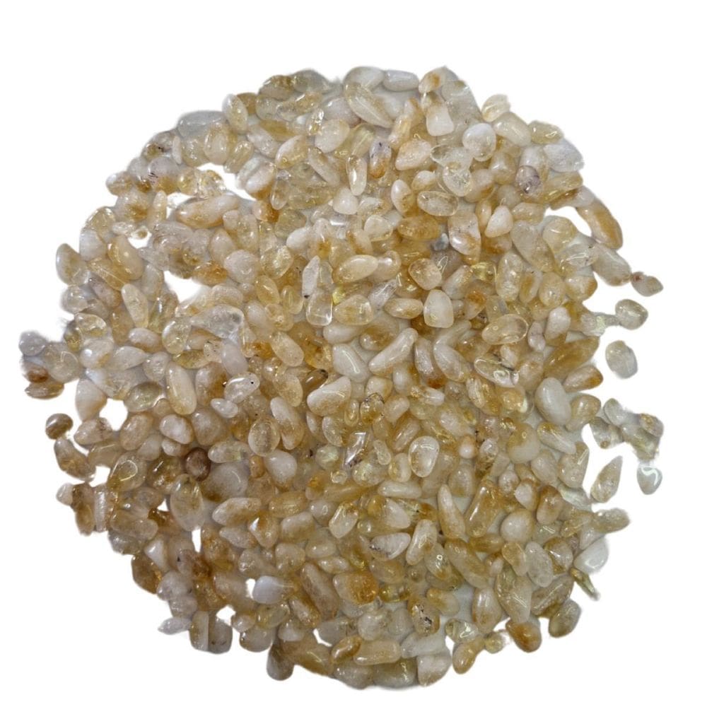 Pedra Cascalho Citrino Rolado 500 Gramas Natural