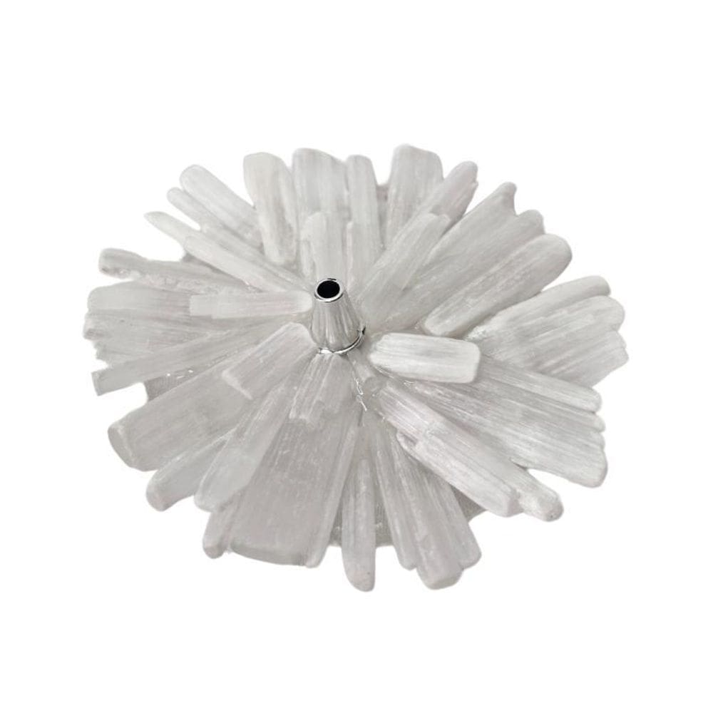 Incensário Pedra Selenita 8 Cm Natural Presente E Decoração
