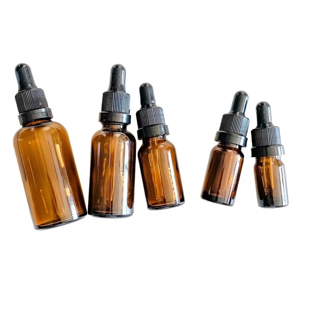 Kit Com 5 Frasco Conta Gotas Ambar 60Ml