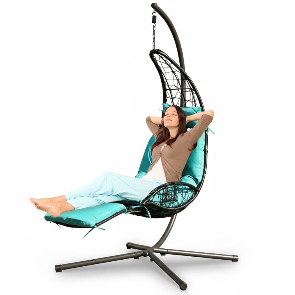 Cadeira Balanço Espreguiçadeira Meia Lua Piscina Lazer Varanda Camping Verao Confortavel