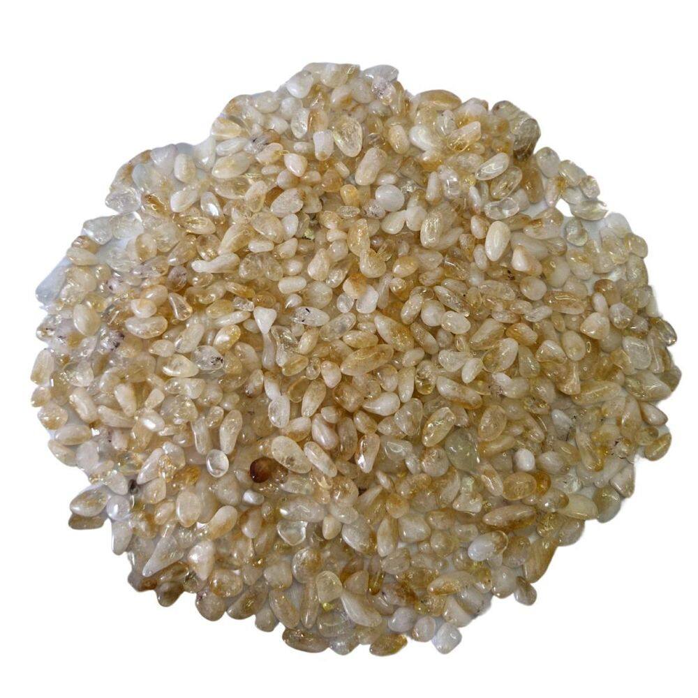 Pedra Cascalho Citrino Rolado 1 Kg Natural