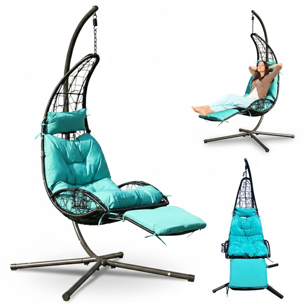 Cadeira Balanço Meia Lua Espreguiçadeira Piscina Varanda Jardim Area Lazer Estar Verao Sol Calor Camping Suporte Garrafa