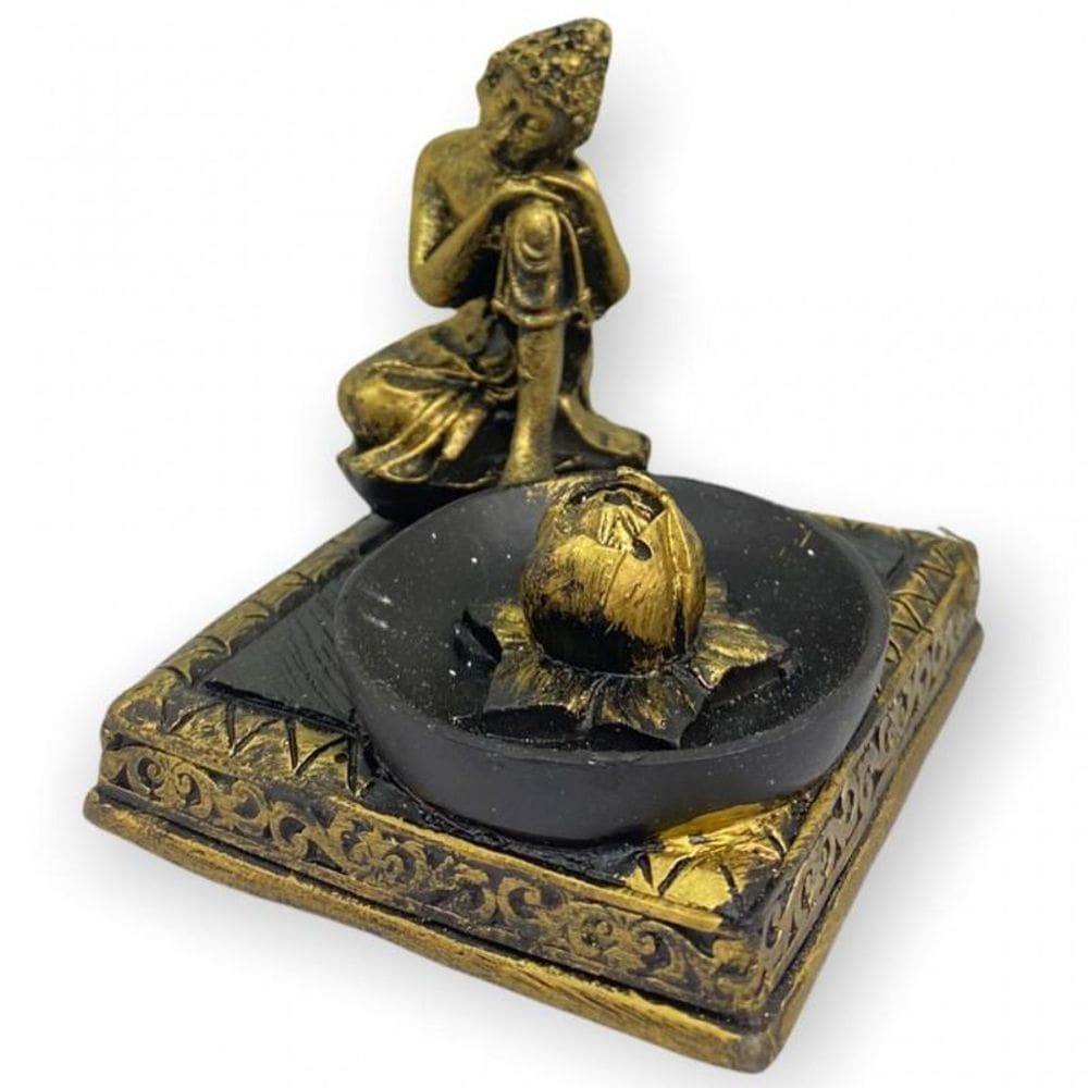 Incensário Quadrado Meditação Buda Ou Ganesha-Escolha A Cor