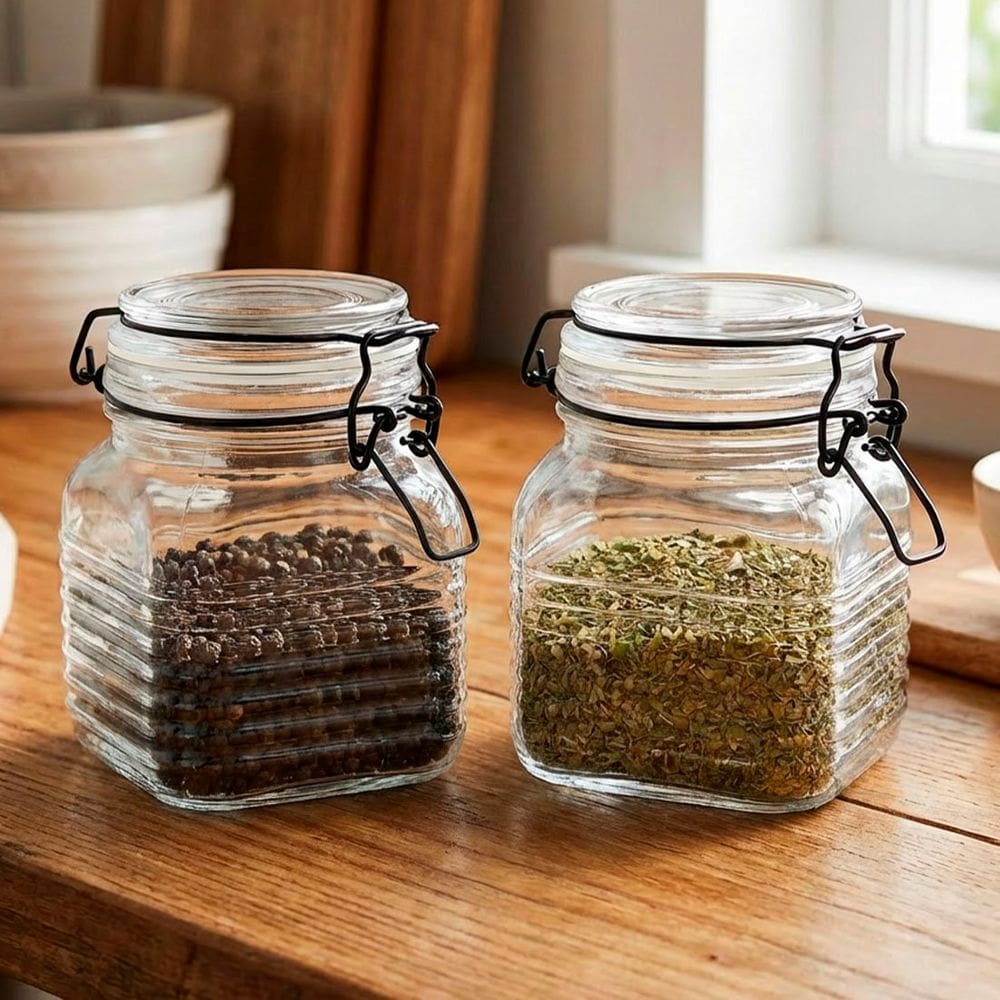 Porta Mantimentos Potes Hermético Vidro Clipe 750ml Kit 4pçs