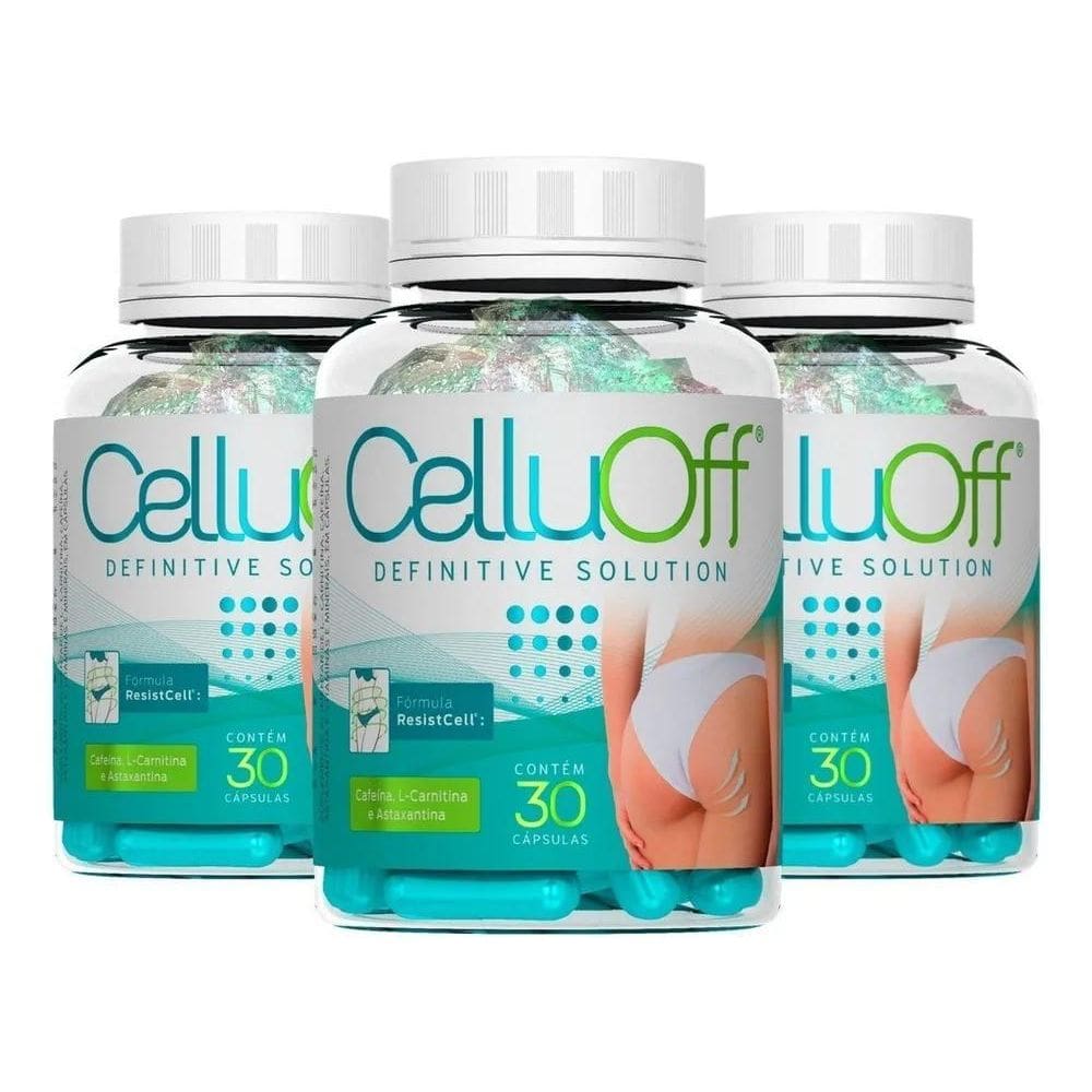 2X Kit 3X Celluoff Definitive Solution 90 Cápsulas Sem Sabor