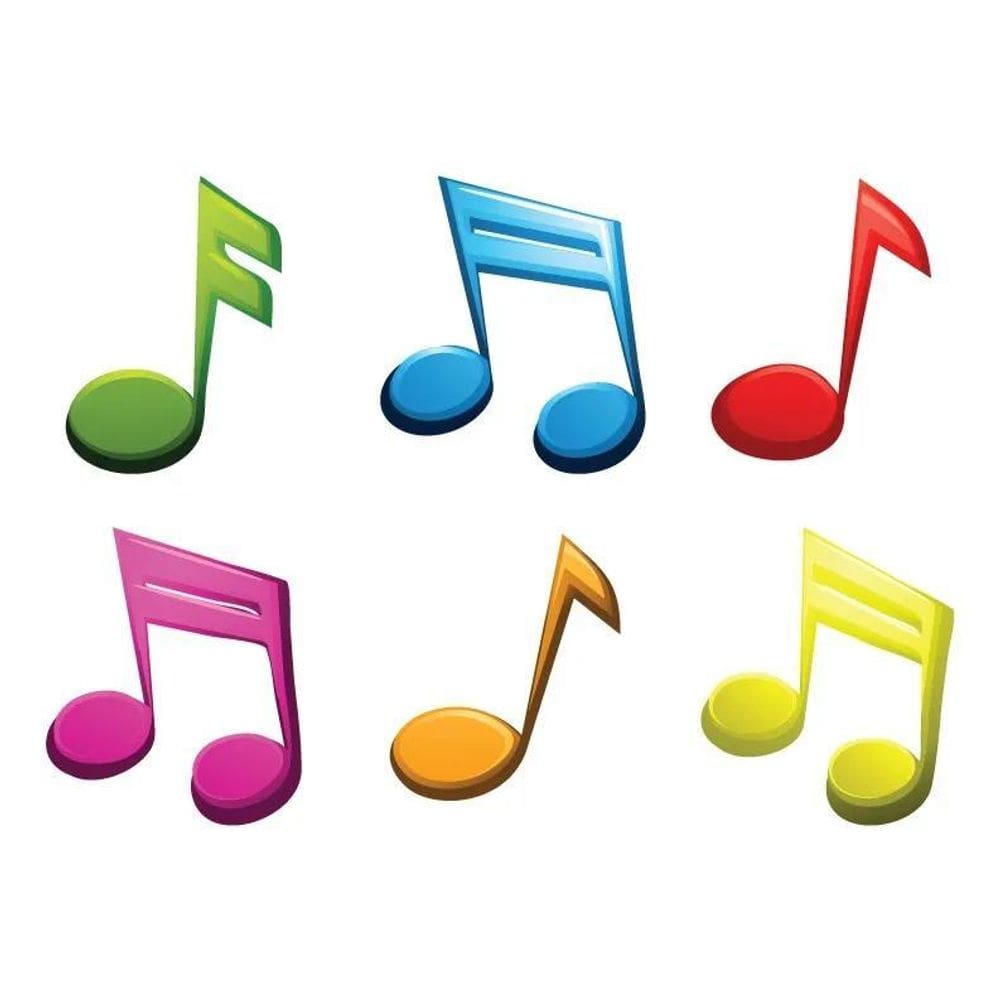 2X Adesivo De Parede Infantil Notas Musicais Quarto Criança