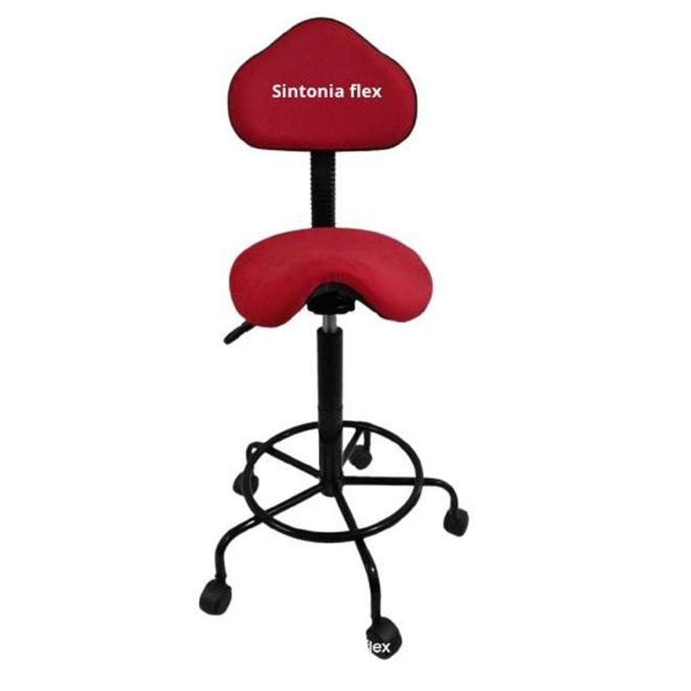 Cadeira Mocho Sela Alta 65 Min. 75 Max. Suede Vermelho