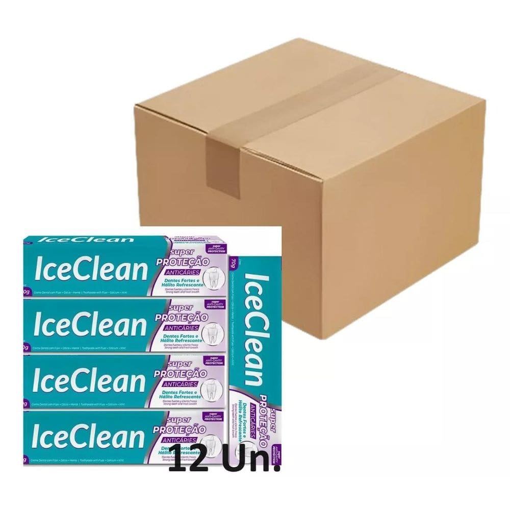Pasta De Dentes Ice Clean Menta 70G Caixa Com 12 Duzias