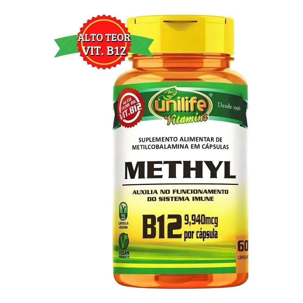 2X Vitamina B12 Metilcobalamina Unilife 60 Cápsulas. Sabor S