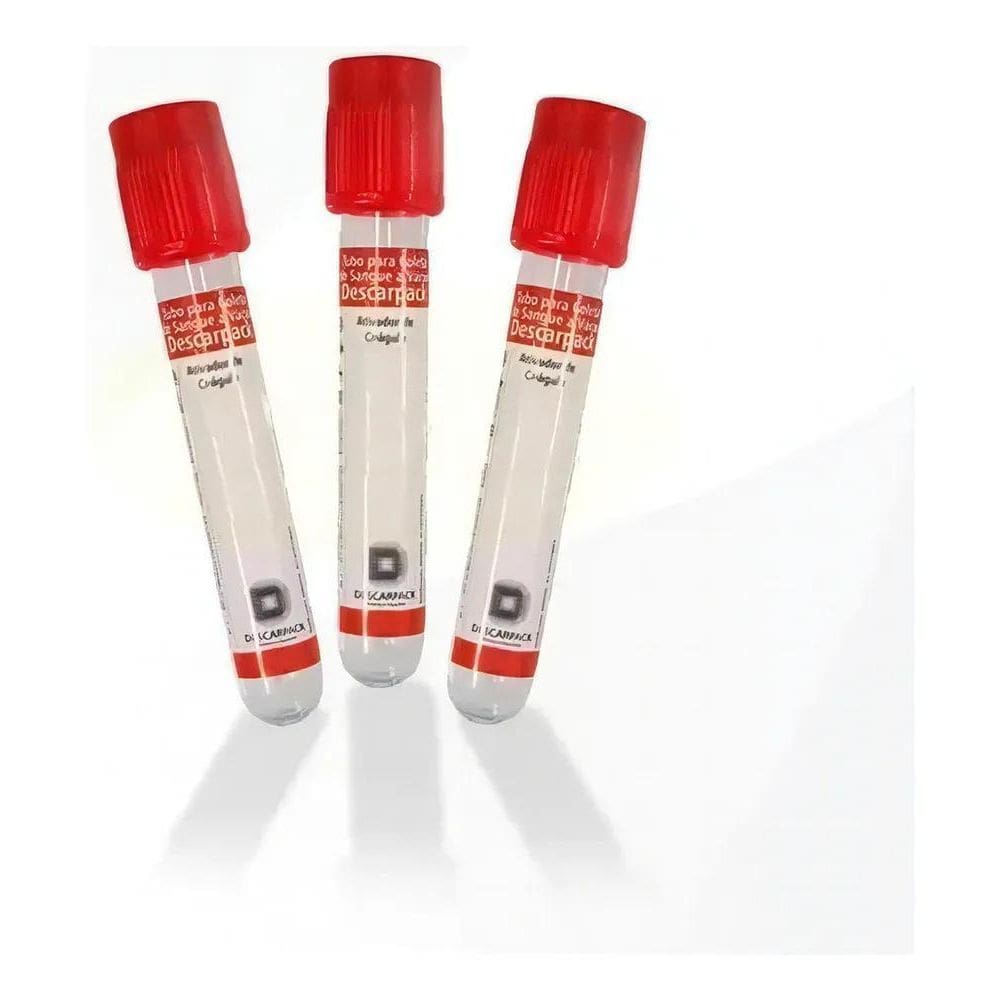 2X 100 Tubos Vermelho 4Ml Para Coleta De Sangue Vácuo Hemogr