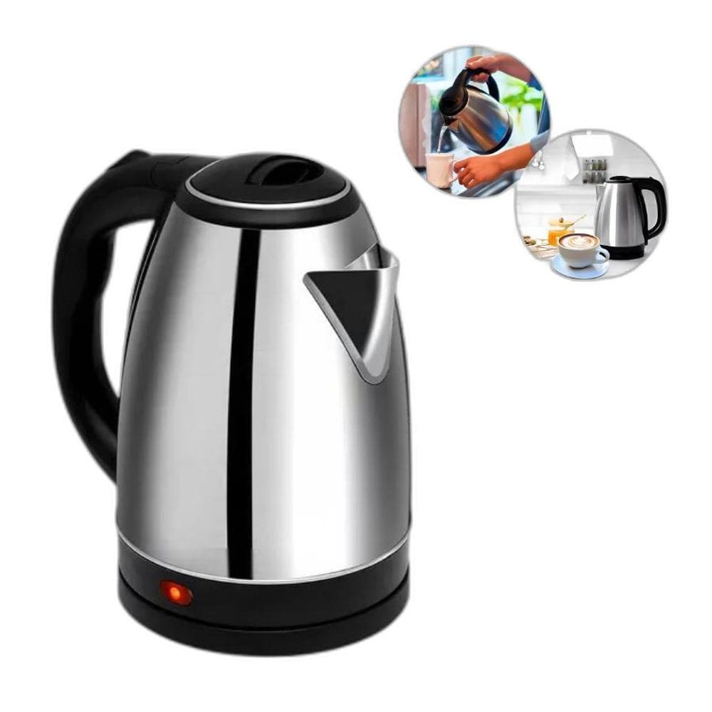 Chaleira Elétrica Preta 2L Inox 110V - Ferva Água Com Estilo