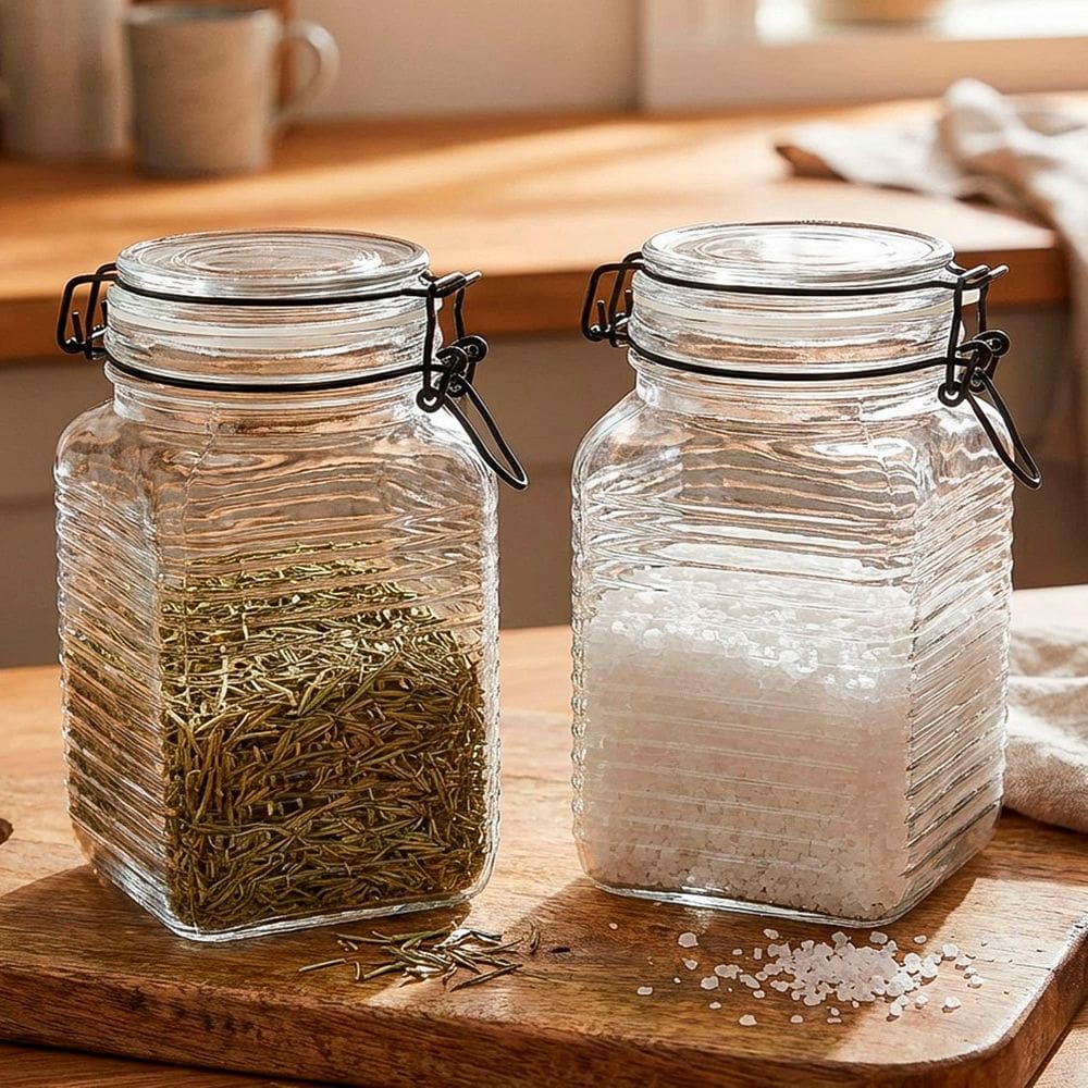 Porta Mantimentos Potes Herméticos Vidro De 1,330ml Kit 3pçs