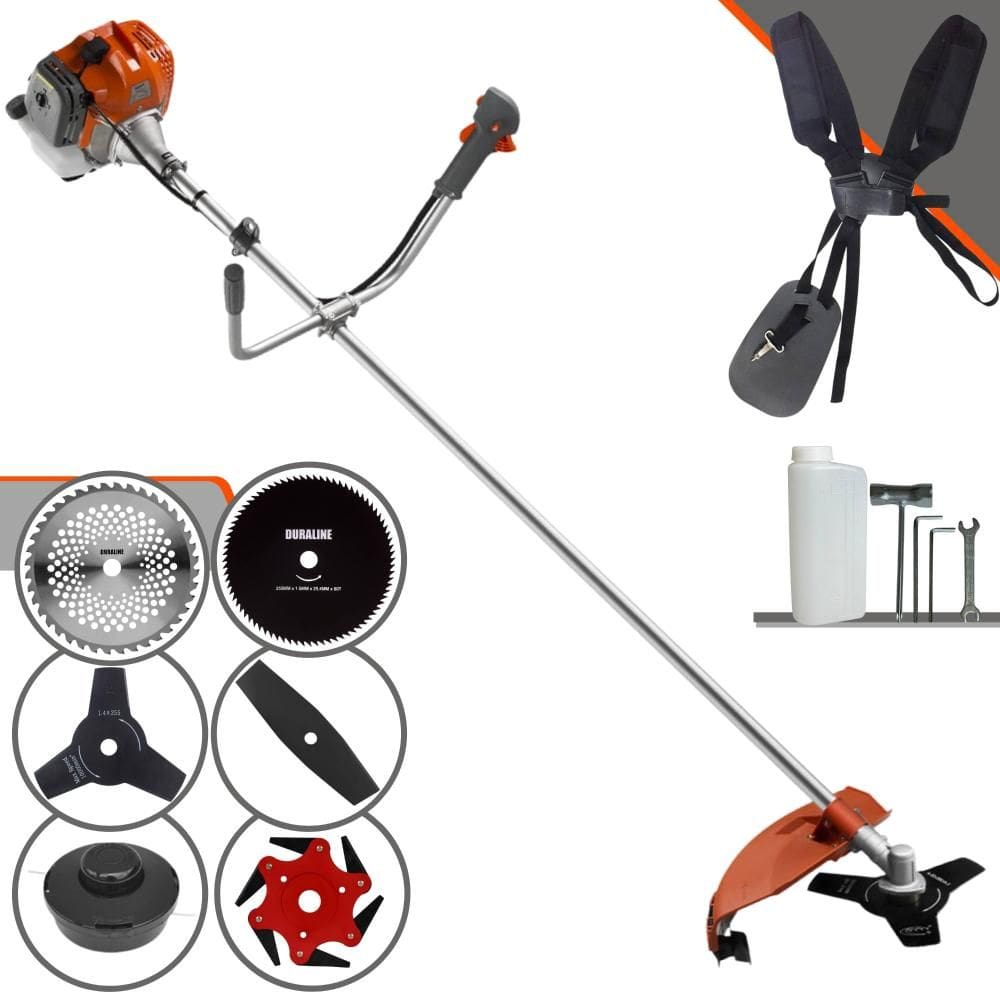 Máquina de Corta Grama Tekna RL520ACG2 À Gasolina 52cc 2HP 13.000rpm Multifunções Profissional Completa Com Carretel de Nylon + 5 Lâminas de Corte