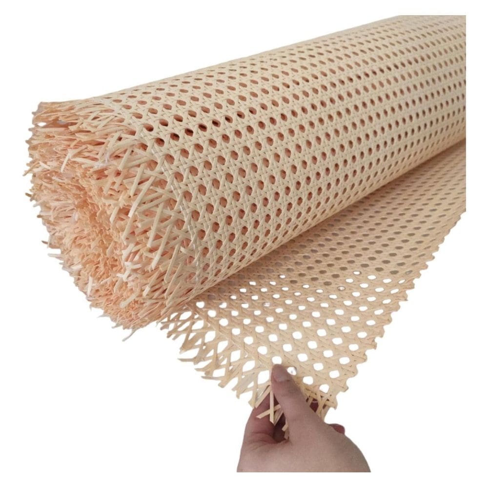 Palha Indiana Sintética Sextavada Rattan Preta Branca 100X50