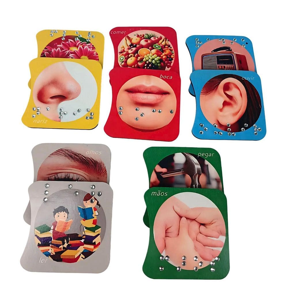 Jogo Associação Dos Sentidos Em Braile 5 Pares