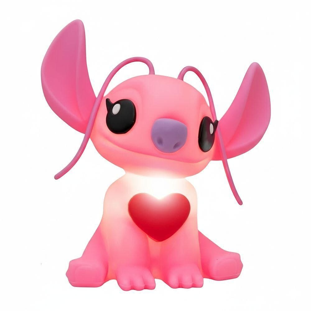 Luminária 3d Angel Stitch Com Coração Disney Decoração Criativa