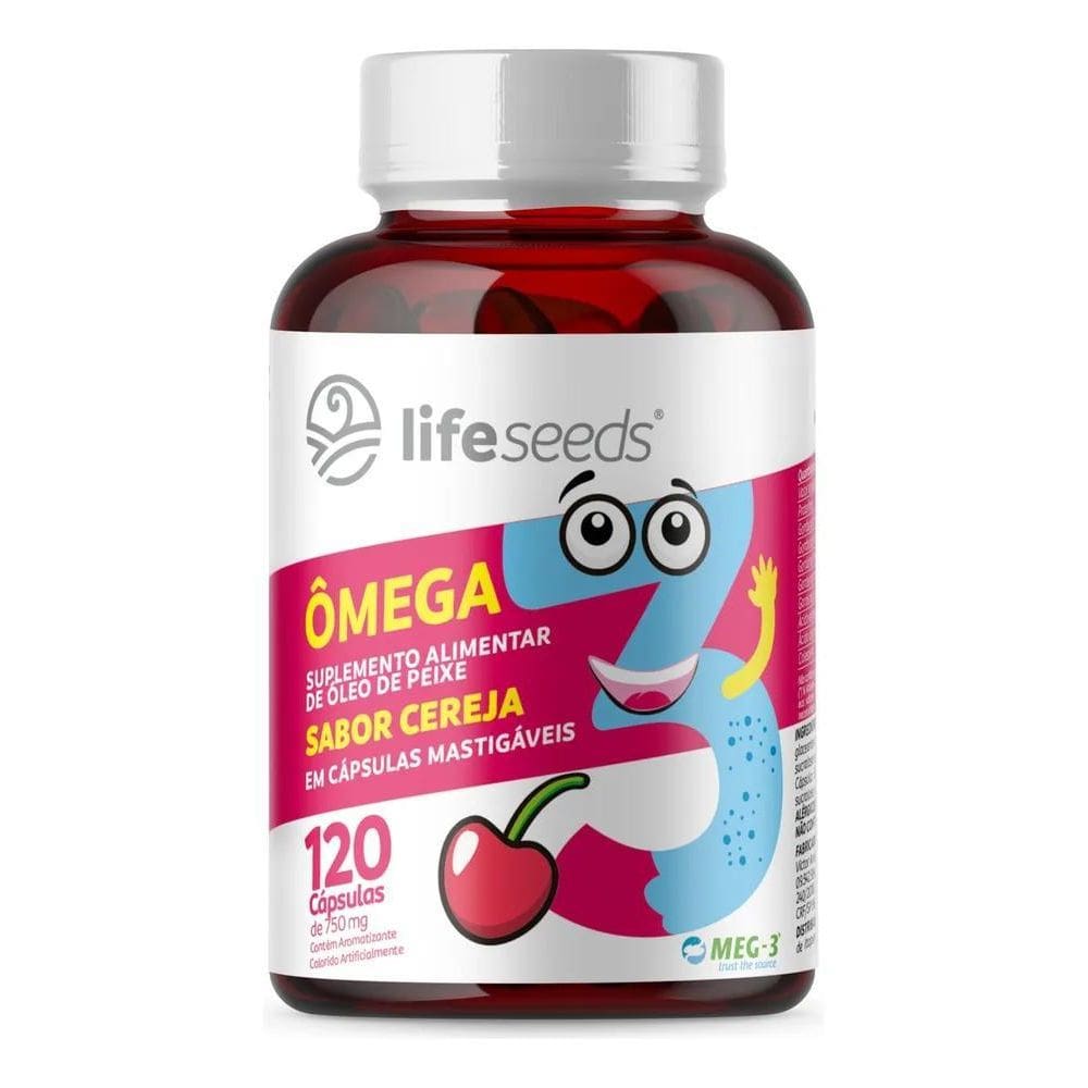 2X Ômega 3 Mastigável Sabor Cereja Epa Dha - 120 Cápsulas