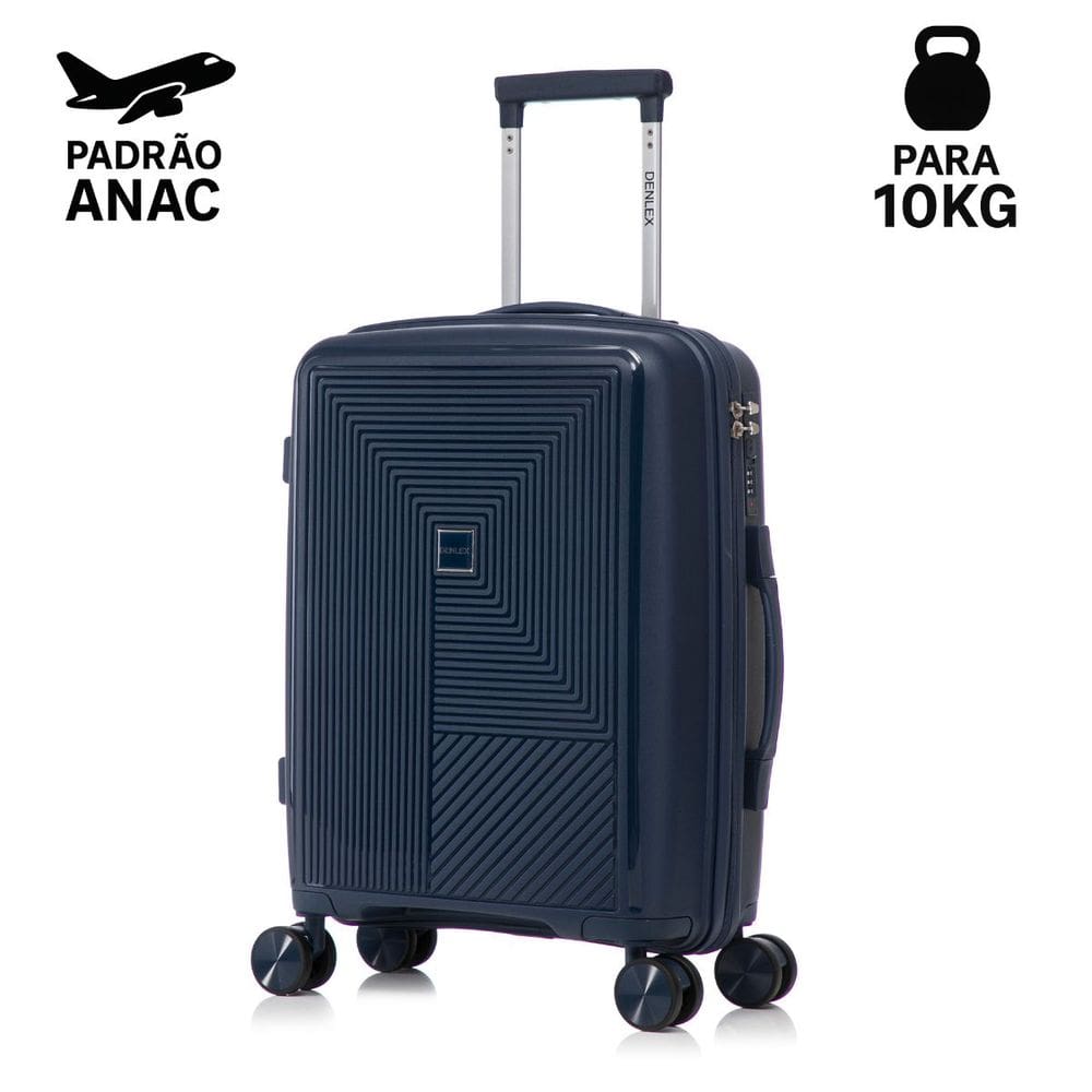 Mala Bordo 10kg Viagem Resistente Flexível em Polipropileno Rodinhas 360º TSA - Quito - Denlex