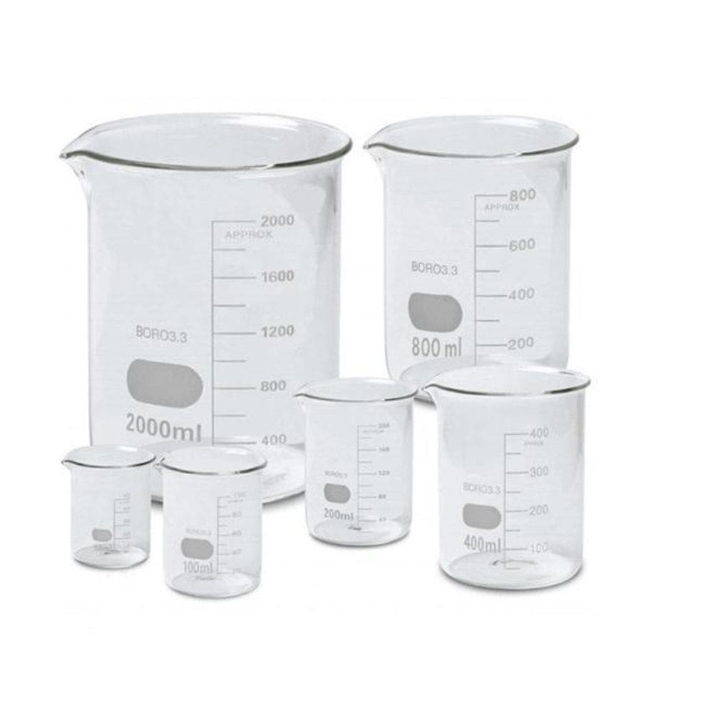 Kit 5 Becker Bequer Graduado De Vidro 25Ml