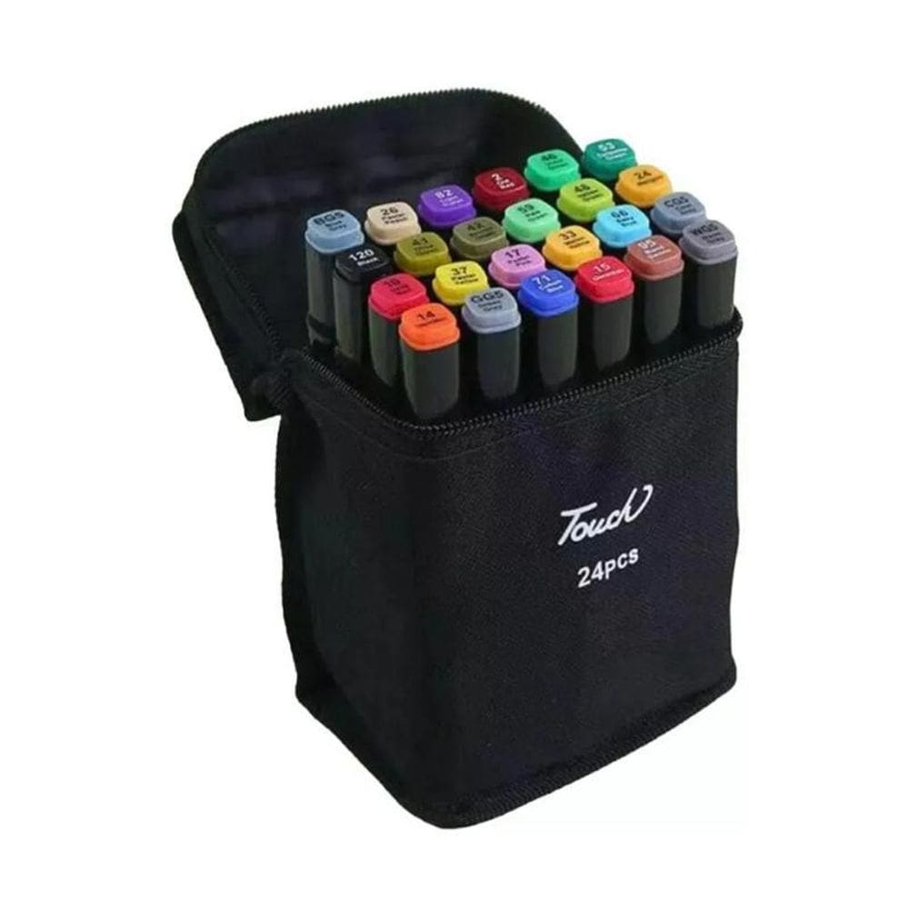Estojo 24 Canetinhas Touch Coloridas