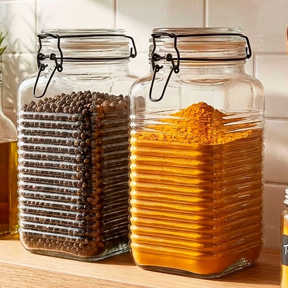 Potes Herméticos Porta Mantimentos Vidro De 1,780ml Kit 2pçs