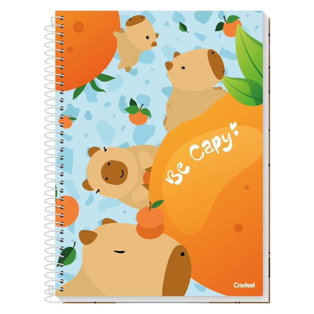 Caderno Escolar Universitário Be Capy 1M Capivara Laranja