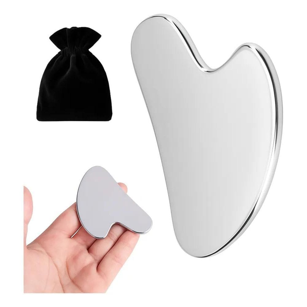 2X Placa De Massagem Guasha Ferramenta De Raspagem De Aço In