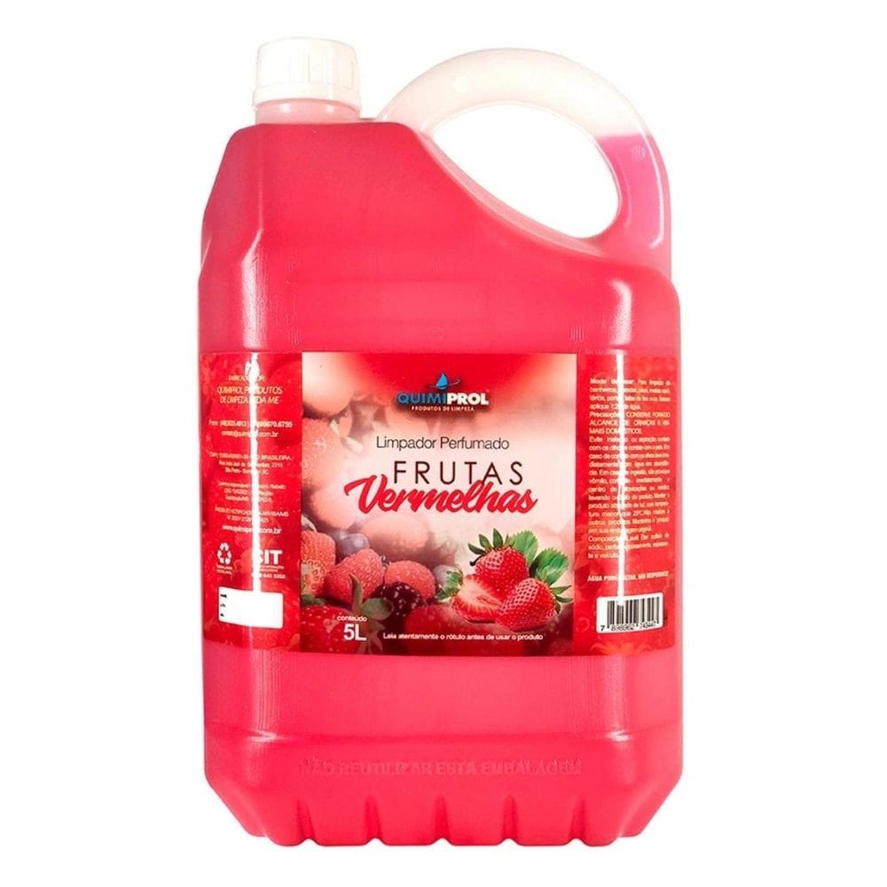 Limpador Perfumado Frutas Vermelhas 5L Casa Limpa Perfumada
