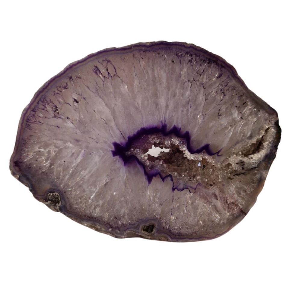 Geodo De Pedra Ágata Roxa Natural Decoração