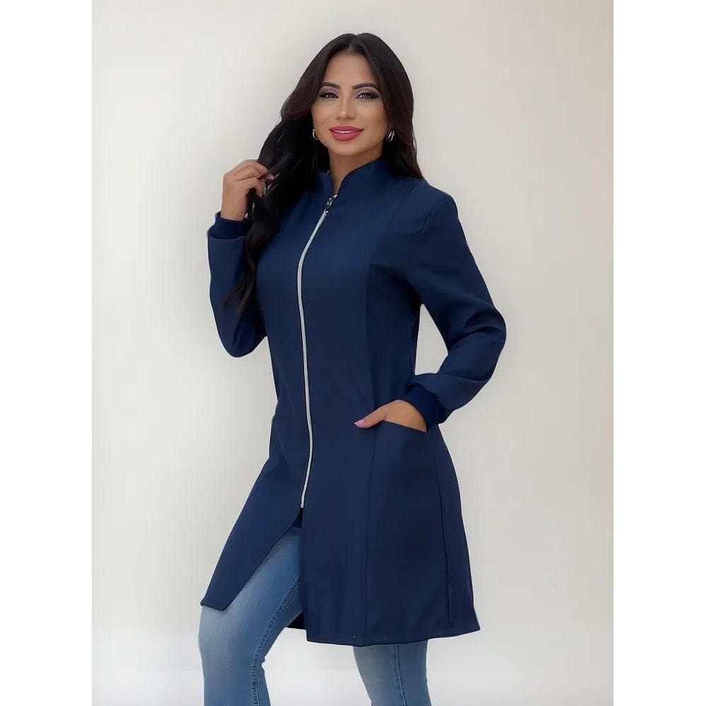 2X Jaleco Feminino Manga Longa Acinturado Uniforme De Clínic