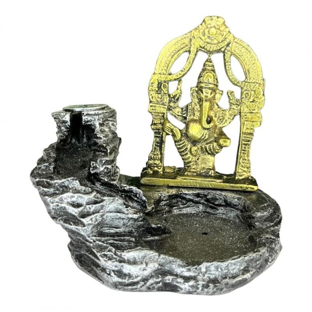 Incensário Cascata Ganesha Ou Buda Em Resina-Escolha A Cor