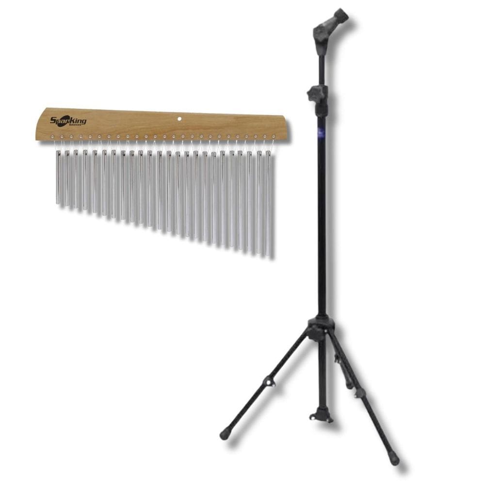 Kit Carrilhão De Alumínio 24 Notas + Pedestal De Carrilhão