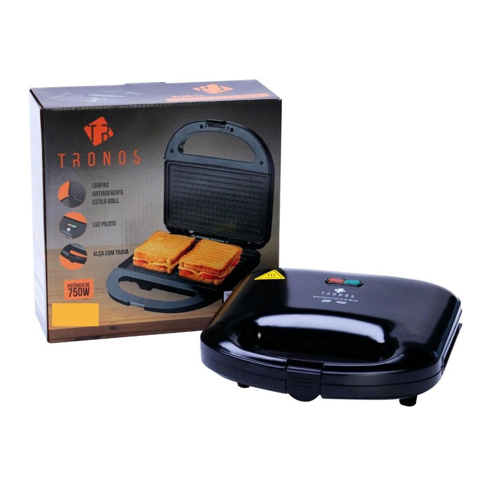 Grill E Sanduicheira Tronos Chapa Dupla 110V