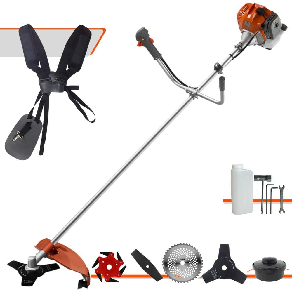 Roçadeira Profissional Tekna RL520ACG2 À Gasolina 2 Tempos 52cc 2HP 13.000rpm Multifuncional Completa Com Carretel de Nylon e 4 Lâminas de Corte