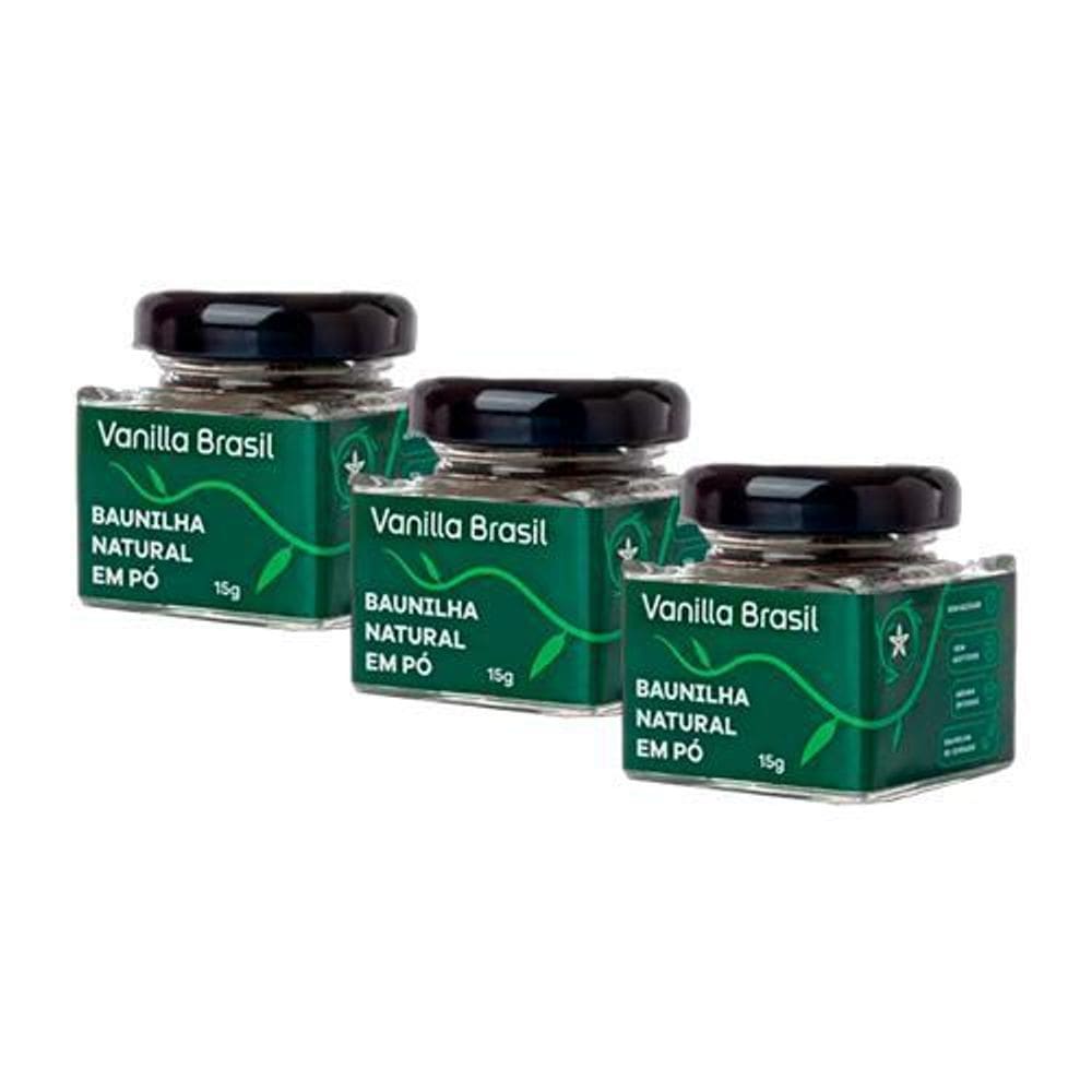 Kit 3X: Baunilha Natural Em Pó Vanilla Brasil 15G