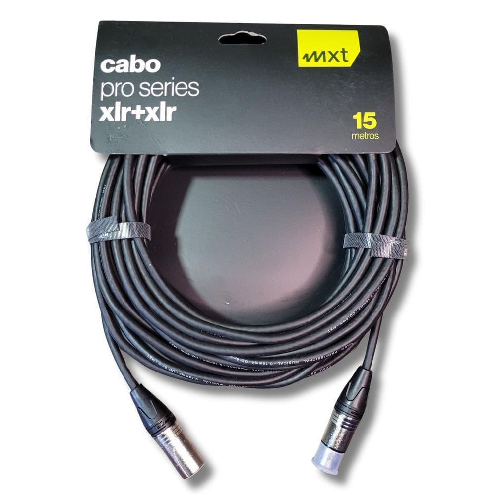Cabo Xlr X Xlr 15M Balanceado Preto Od6Mm