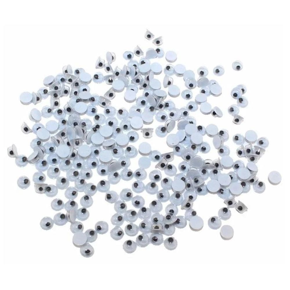 Olho Móvel Redondo Preto 6Mm Com 100 Unidades