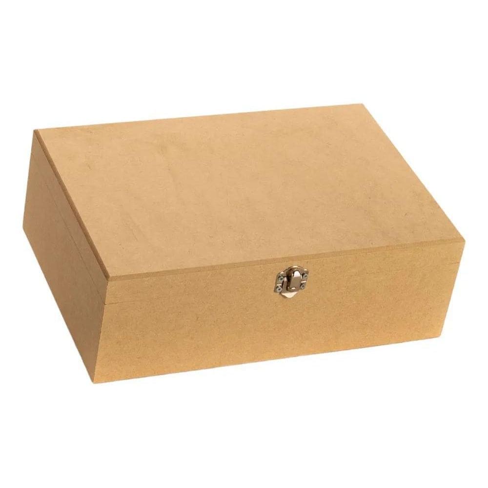 MP - 2X Caixa Com Fecho 25X15X8 Em Mdf