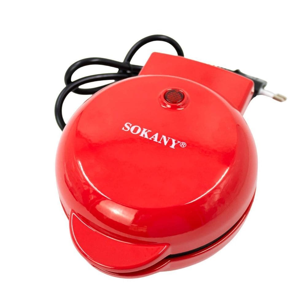 Mini Máquina Waffle Donuts Rosquinhas Retro Vermelha 110V