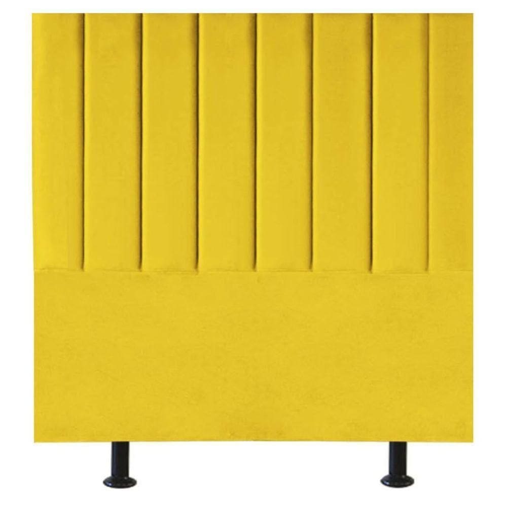 Cabeceira De Cama Casal Box 140 Cm Karla Carla Suede Amarelo