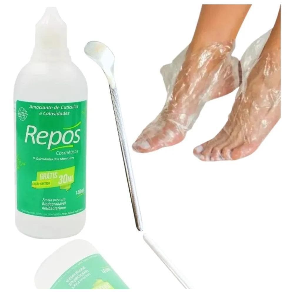 2X Amaciante Calosidade Repos + Espátula E 10 Bota Spa Dos P