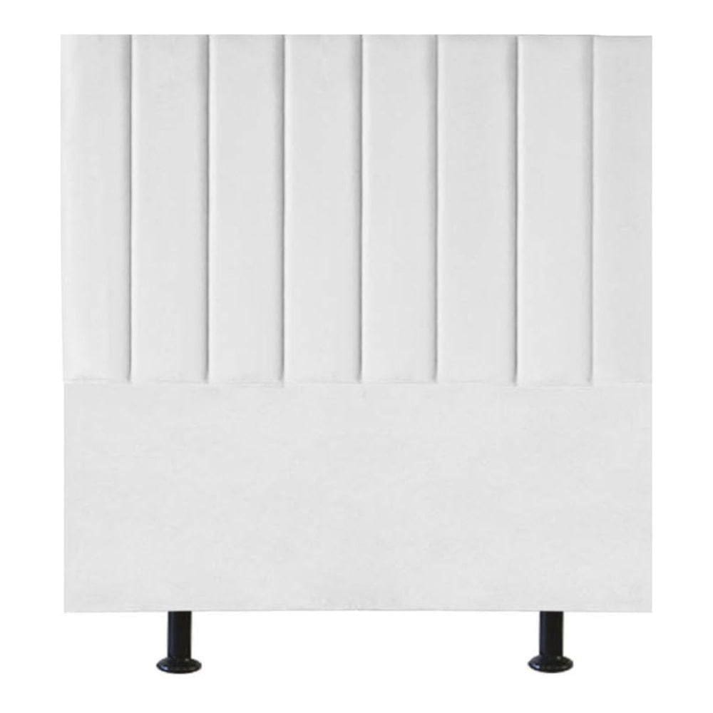 Cabeceira Estofada Cama Solteiro 90 Cm Sophia Carla Suede Branco