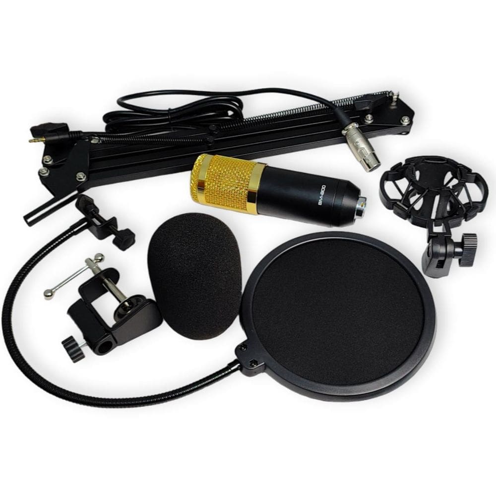 Microfone Condensador Profissional Podcast Gravação metal