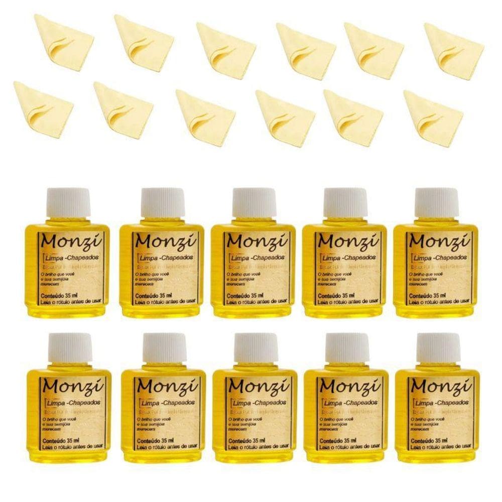 Kit 10 Limpa Chapeados Semijóias Monzi +10 Flanelas Mágicas