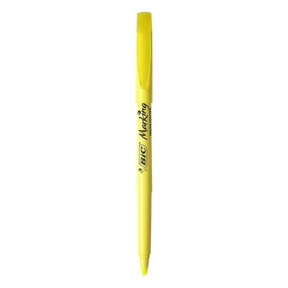 Marca Texto Bic Amarelo - Embalagem com 12 Unidades