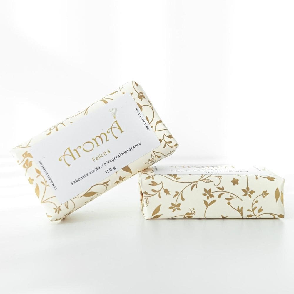 2 Sabonetes Em Barra Vegetal Hidratante Felicità 150G Aromá