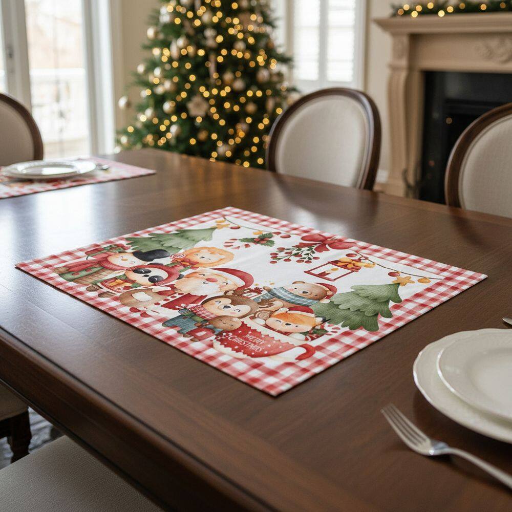 Jogo Americano 33x45cm Tecido Natal Noel 4 Peças