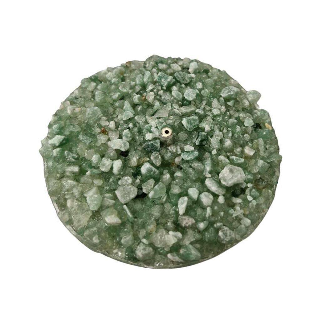 Incensário De Pedra Quartzo Verde Natural Presente Decoração