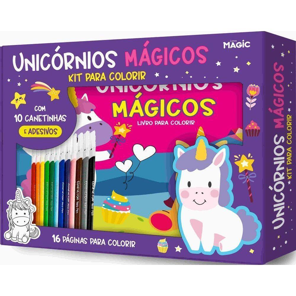 Amigos Unicórnios - Kit Para Colorir